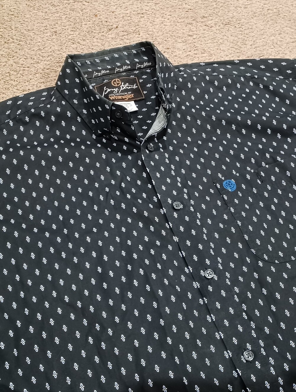Wrangler George Strait Collection geometric print Long Sleeved shirt Big & Tall
